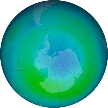 Antarctic ozone map for 2010-03